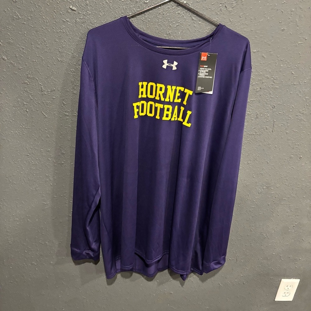 Under Armour Purple and Yellow Hornet Football Tee